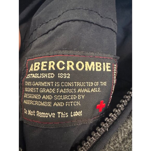 Vintage Abercrombie Mens Fleece Vest L Gray Black Nylon Polyester Made In Korea - Picture 5 of 8